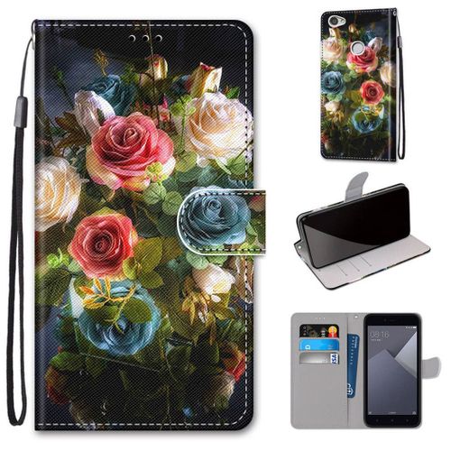 Xiaomi Redmi Note 5a Coque, Saturcase Beau Pu Cuir Magnétique Flip Portefeuille Support Porte-Carte Dragonne Protecteur Coque Housse Étui Pour Xiaomi Redmi Note 5a (Dk-12)