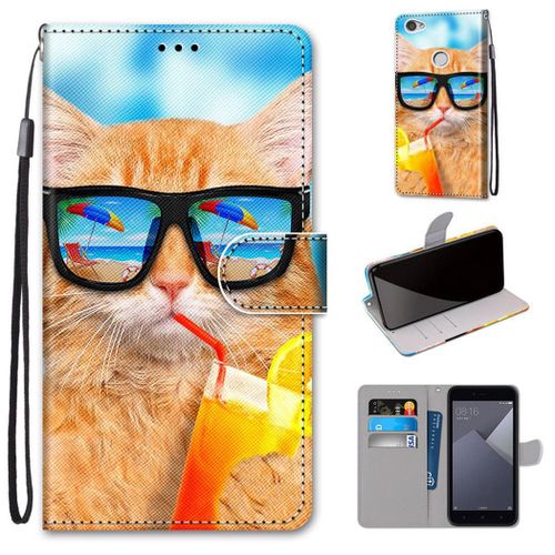Xiaomi Redmi Note 5a Coque, Saturcase Beau Pu Cuir Magnétique Flip Portefeuille Support Porte-Carte Dragonne Protecteur Coque Housse Étui Pour Xiaomi Redmi Note 5a (Dk-36)