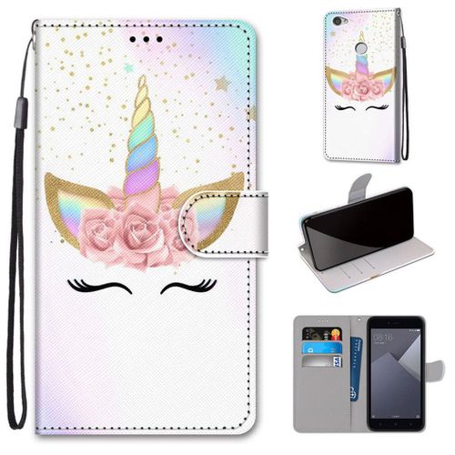 Xiaomi Redmi Note 5a Coque, Saturcase Beau Pu Cuir Magnétique Flip Portefeuille Support Porte-Carte Dragonne Protecteur Coque Housse Étui Pour Xiaomi Redmi Note 5a (Dk-37)