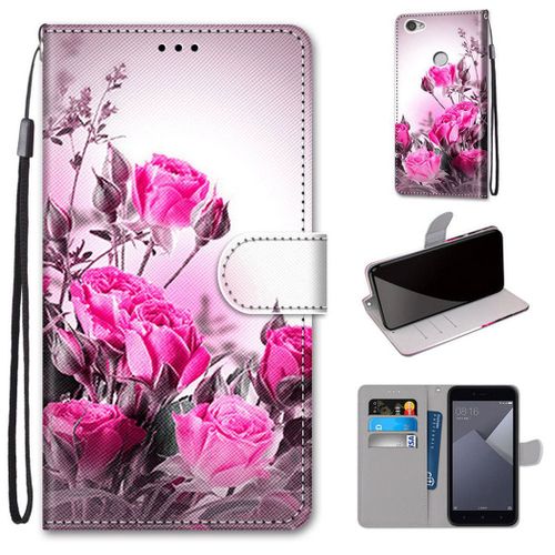Xiaomi Redmi Note 5a Coque, Saturcase Beau Pu Cuir Magnétique Flip Portefeuille Support Porte-Carte Dragonne Protecteur Coque Housse Étui Pour Xiaomi Redmi Note 5a (Dk-32)