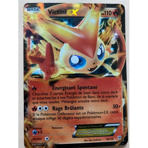 Carte Pokémon Rare Victini Ex 110pv Holo 18/135