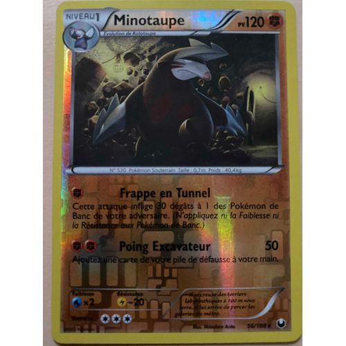 Carte Pokémon Rare Minotaupe 120pv Holo Reverse 56/108