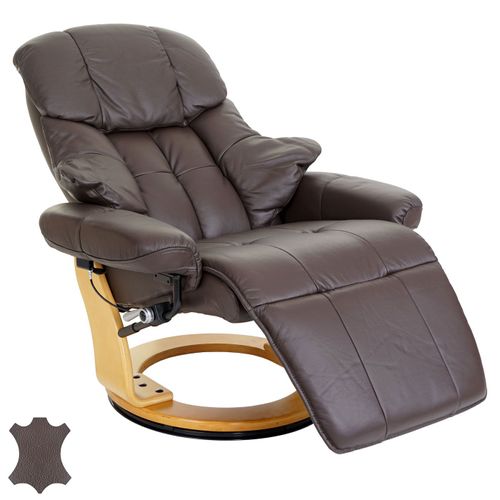 Mca Fauteuil Relax Calgary 2, Fauteuil De Télévision, Cuir, Charge 150kg   Marron, Nature