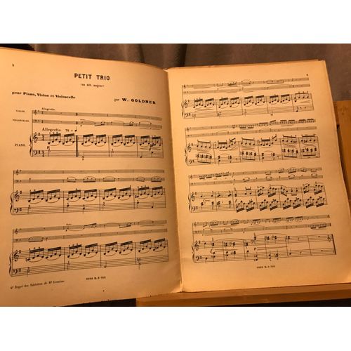 Goldner Petit Trio En Sol Pour Piano Violon Et Violoncelle Partition Ed. Lemoine