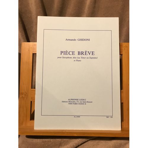 Armando Ghidoni Pièce Brève Pour Saxophone Et Piano Partition Éditions Leduc