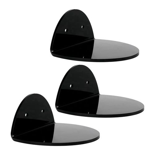ÉTagèRes Murales Flottantes en Acrylique Lot de 3 pour CaméRas de SéCurité, Moniteurs pour , Haut-Parleurs, Petite éTagèRe Murale Universelle, Noir