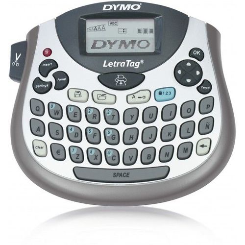 DYMO LetraTag LT-100T - Étiqueteuse - Noir et blanc - thermique direct - Rouleau (1,2 cm) - impression par 1 ligne, impression par 2 lignes, horloge temps réel