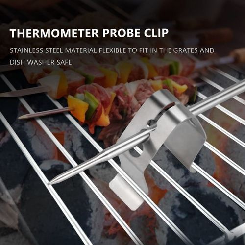 Support Universel de Pince de Sonde de ThermomèTre à Viande de Style A, Lectures de TempéRature , Gril de Four à Fumoir Barbecue, Lot de 2
