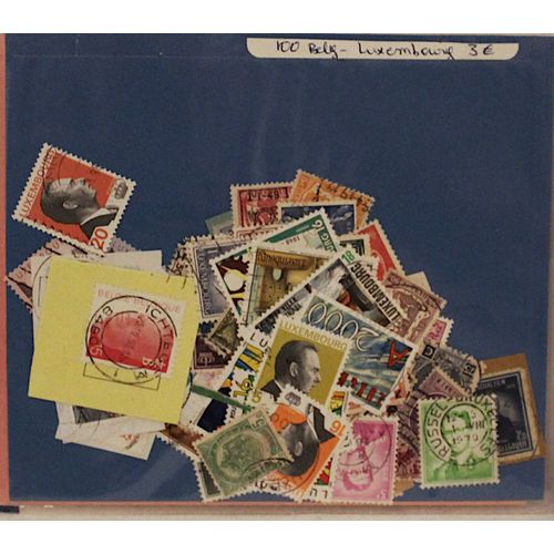 Lot De 100 Timbres Différents Belgique-Luxembourg