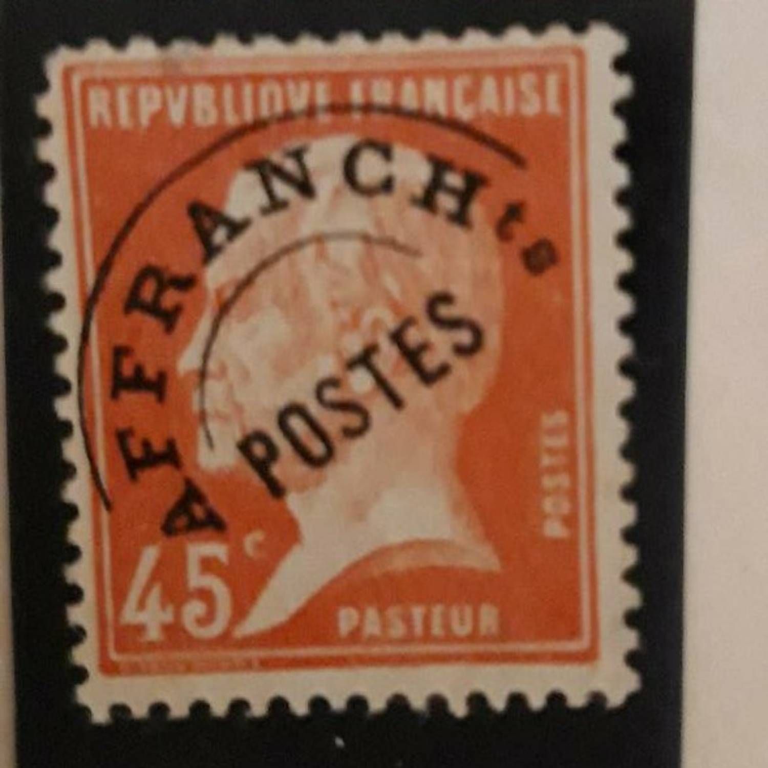 Timbre Pré-Oblitéré Pasteur 45 C