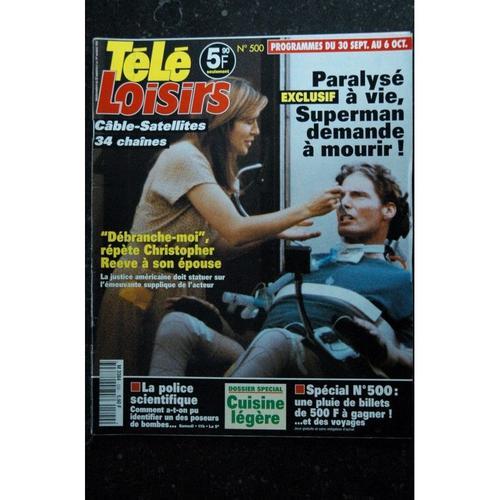 Tele Loisirs 500 Christopher Reeve Cover + 2 P. - Eric Cantona - Karine Costa - 1995 09