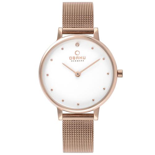 Montre Femme Obaku En Acier Rose