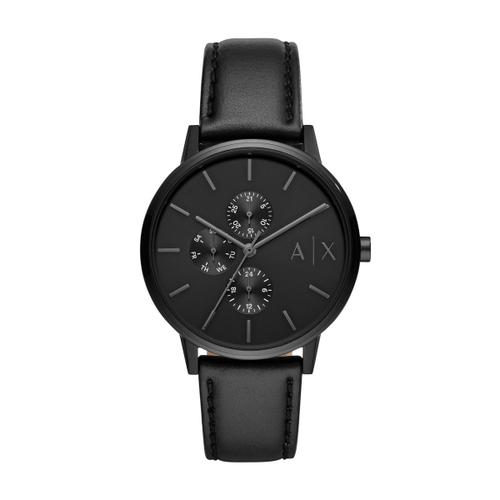 Montre Homme Armani Exchange En Cuir Véritable Noir