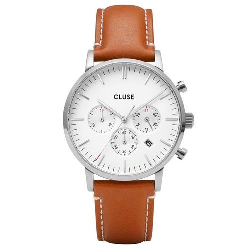Montre Homme Cluse Aravis En Cuir Véritable De Vache Marron