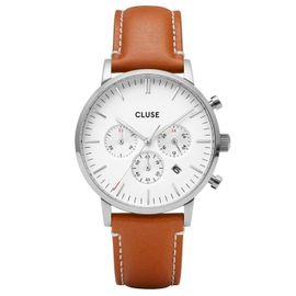 Montre Homme Cluse Aravis En Cuir Véritable De Vache Marron
