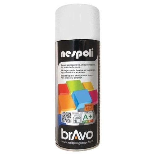 NESPOLI Aérosol peinture professionnelle effet satiné blanc neige 400mL