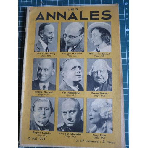 Les Annales. 10 Mai 1938.
