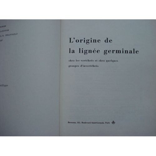 L'origine De La Lignée Germinale Chez Les Vertébrés Et Chez Quelques Groupes D'invertébrés