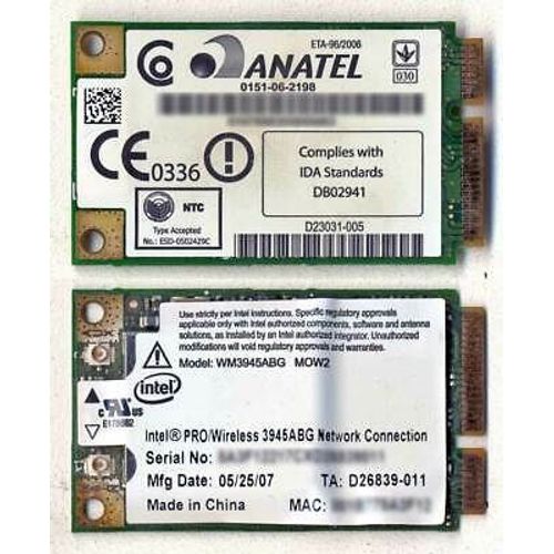 s26391-F6050-V20 carte wifi INTEL scheda WLAN 3945MOW2 UE FUJITSU Amilo Pro V3205