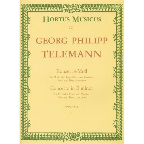 Concerto En Mi Mineur Twv 52:E1