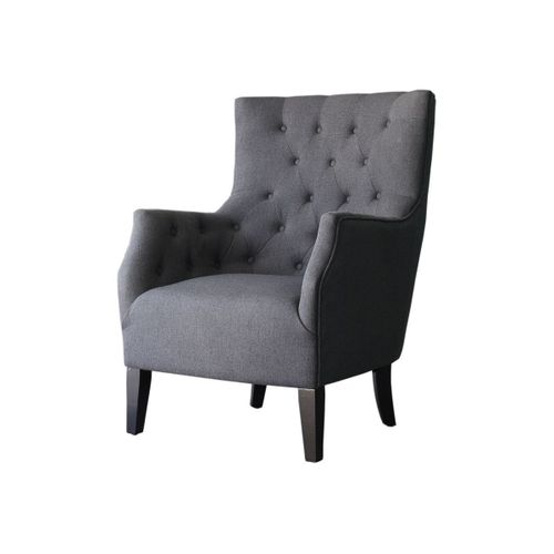 Fauteuil Scandinave Tissu Duchesse - 76 X 83 X 100,5 Cm - Gris