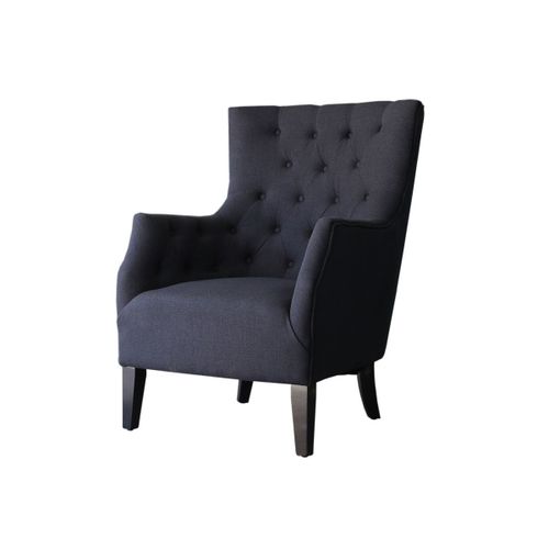 Fauteuil Scandinave Tissu Duchesse - 76 X 83 X 100,5 Cm - Noir