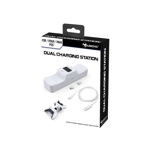 Subsonic - Station De Recharge Blanche Pour 2 Manettes Dual Sense Ps5 - Dual Charging Station Playstation 5
