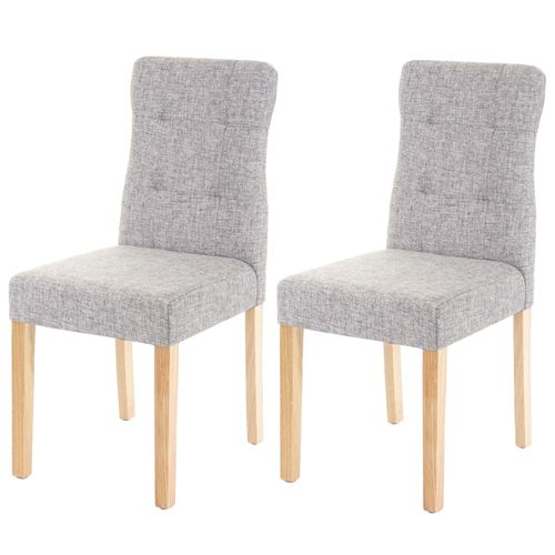 2x Chaise De Salle À Manger Hwc-E58, Fauteuil   Tissu Gris, Pieds Clairs