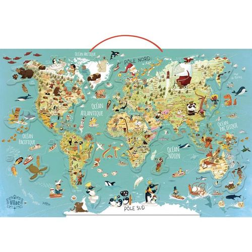 Mapa del mundo magnético (Versión en español) - Vilac - Jeux et jouets