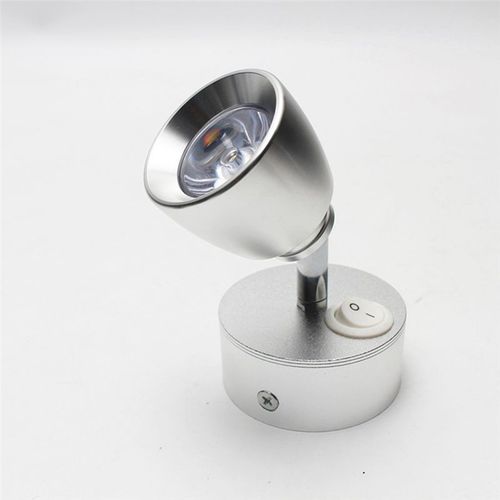 Applique de Chevet Spot RV Lampe de Lecture Lampe de Lecture Clip Interrupteur pour Caravanes, Camping-Cars, Bateaux, Etc. (Argent)