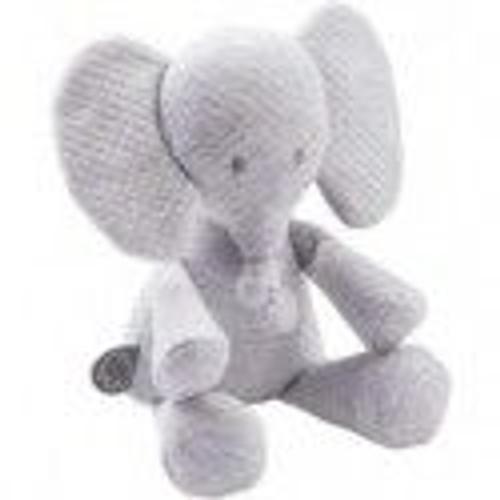 Peluche Tembo Éléphant Jacquard Gris 31 Cm - Nattou