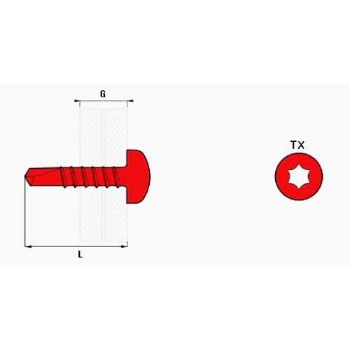Vis autoperceuses AC TCX 4.8x45 SCELLIT - Boite de 250 - TCX48045
