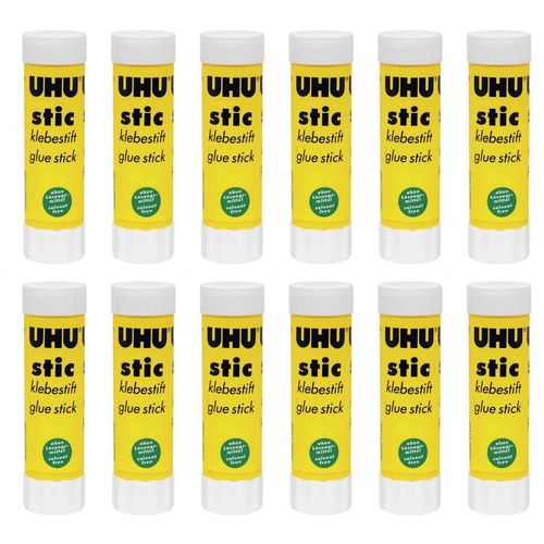 Uhu Lot De 12 Bâtons De Colle Sans Solvants 21 G