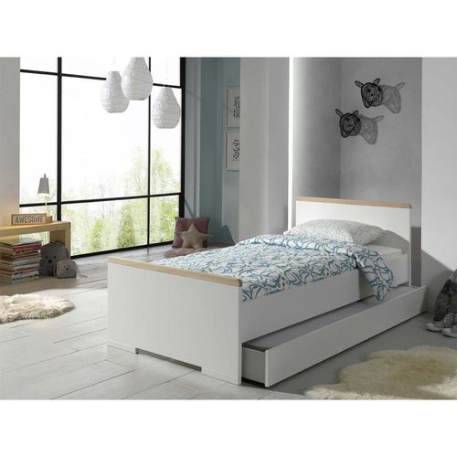 Paris Prix - Pack - Lit Enfant & Tiroir "London" 90x200cm Blanc