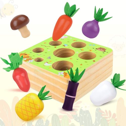 Jouets En Bois Pour Garçons Et Filles De 1 An, Montessori Forme Taille Tri Puzzle Ferme Récolte, Cadeaux Pour Bébés