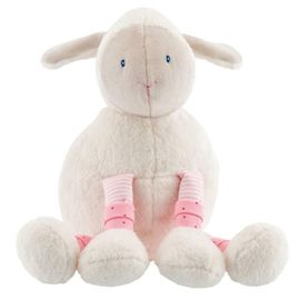 Doudou Mouton Collection Lila Moulin Roty Rose Rayé Beige/Crème /Écru Bébé Jouet Bebe Naissance Peluche Éveil Enfant Comfort Blanket Comforter Soft Toys 