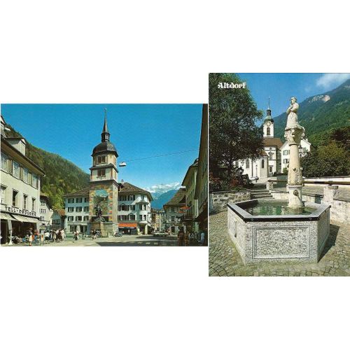 Suisse, Lot 2 Belles Cartes Postales Neuves, Vues D' Altdorf, Canton D' Uri, Patrie De Guillaume Tell.