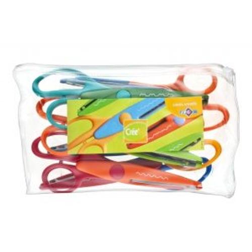 Trousse 6 Ciseaux Cranteurs Enfants 16cm - Jpc 275102 - 6 Motifs Différents