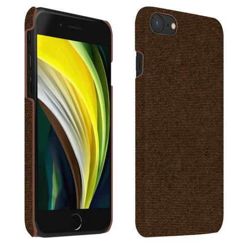 Coque Iphone Se 2022 / 2020 Et 8 / 7 Rigide Finition Tissu Anti-Traces Marron