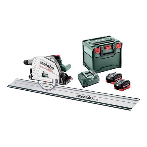 Metabo KT 18 LTX 66 BL - Set scie circulaire plongeante Li-Ion 18V (2x batterie 8.0Ah) incl. rail de guidage dans MetaBox - 165 x 20mm - 66mm