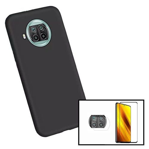 Kit Verre Trempé 5d Full + Verre Trempé Pour Le Film Caméra Arrière + Coque Silicone Liquide Pour Xiaomi Redmi Note 9 Pro 5g