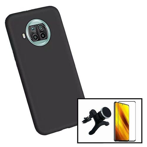 Kit Verre Trempé 5d Full + Coque Silicone Liquide + Support Magnétique Renforcé Pour Voiture Pour Xiaomi Redmi Note 9 Pro 5g