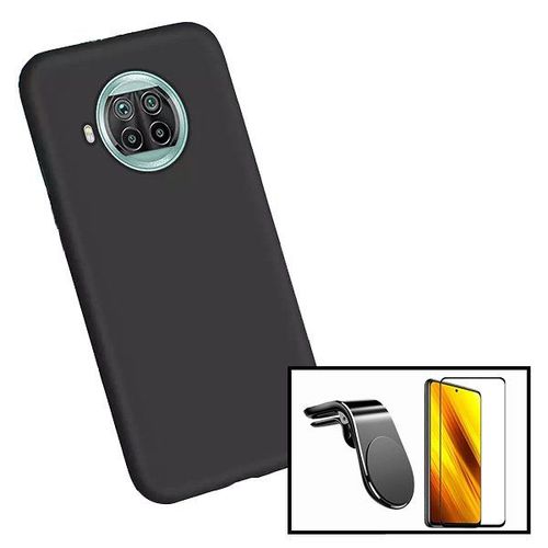 Kit Verre Trempé 5d Full + Coque Silicone Liquide + Support Magnétique L Pour Voiture Pour Xiaomi Redmi Note 9 Pro 5g