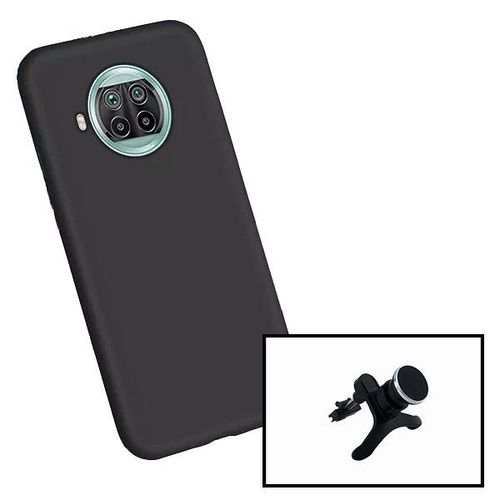 Kit Support Magnétique Renforcé Pour Voiture + Coque Silicone Liquide Pour Xiaomi Redmi Note 9 Pro 5g
