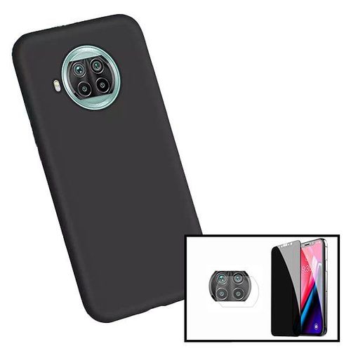 Kit Verre Trempé 5d Anti-Spy + Verre Trempé Pour Le Film Caméra Arrière + Coque Silicone Liquide Pour Xiaomi Redmi Note 9 Pro 5g