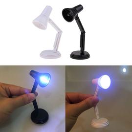 Miniature Lampe de Bureau LED Accessoire Dollhouse Jouet pour Fille Garçon Noir 
