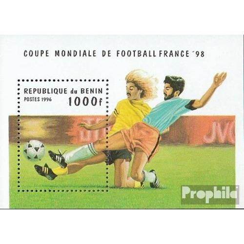 Bénin Bloc 15 (Complète Edition) Oblitéré 1996 Football-Wm ?98, France