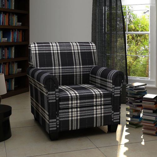 Vidaxl Fauteuil Avec Coussin Noir Tissu