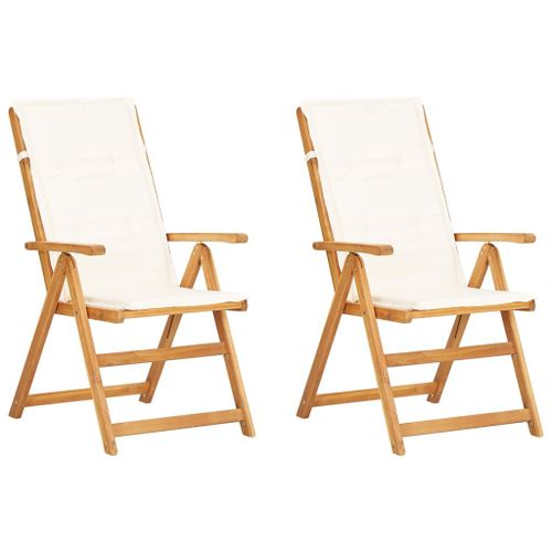 Vidaxl Chaises Inclinables De Jardin 2 Pcs Marron Bois Solide D'acacia