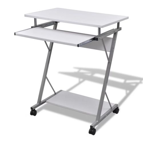 Vidaxl Bureau D'ordinateur Compact Avec Plateau À Clavier Blanc
